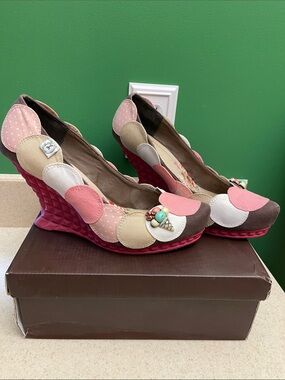 MISS L FIRE Knicker Bocker Glory Ice Cream canvas waffle cone wedge size eu 41
